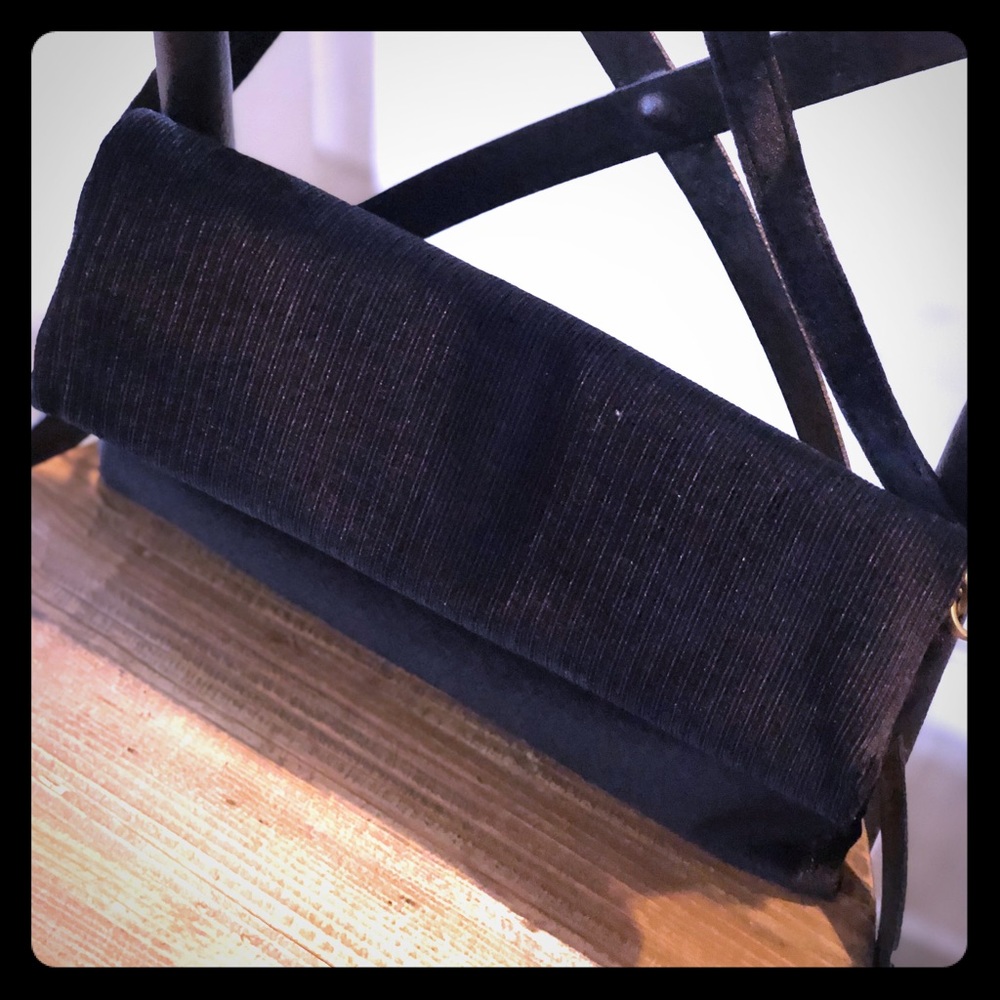 Anthropologie Fold Over Velvet Bag